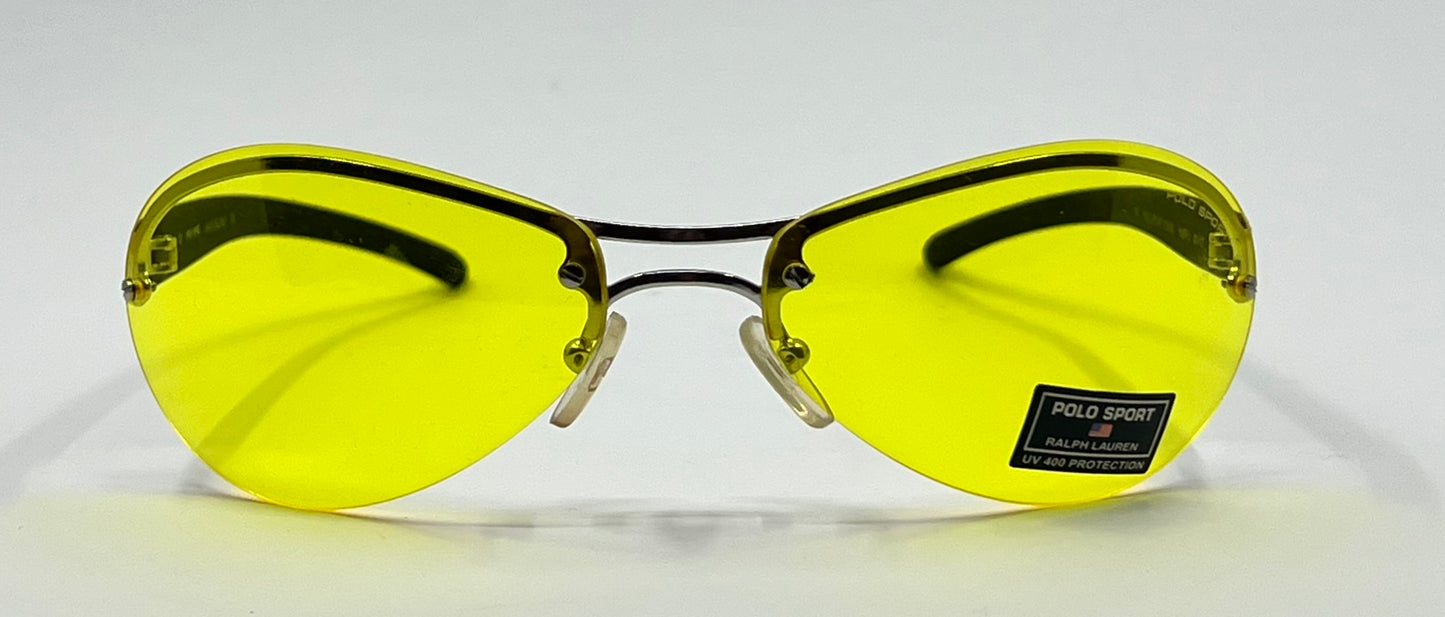POLO SPORT Ralph Lauren 1036/S W8BPU Y2K Vintage Sunglasses-Yellow Lenses-63mm
