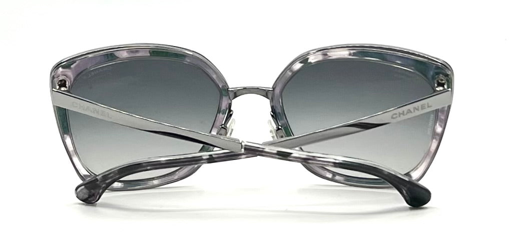 Chanel 4209 Polarized Sunglasses Grey Marble Italy 57-20 Deadstock
