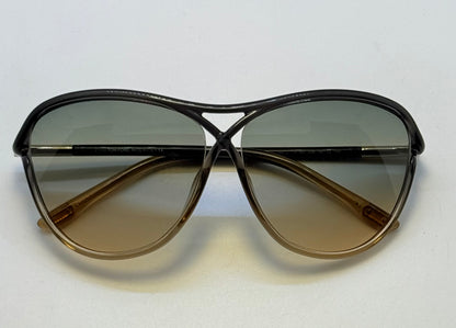 Tom Ford Tabitha Tf183 20B Green Aviator Sunglasses-Greenhoney Gradient Lenses-Full Kit