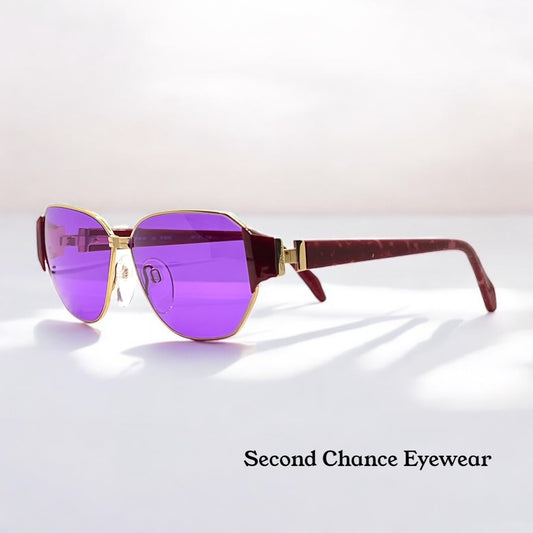 Silhouette M 6104 V 6055 Vintage Sunglasses W|New Solid Purple Custom Lenses-56Mm-Unworn|Nos-Austria