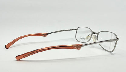 Prada Vpr 76C Vintage FOLDING Eyeglasses-Full Rim-Silver Orange Tips-Unworn-Italy