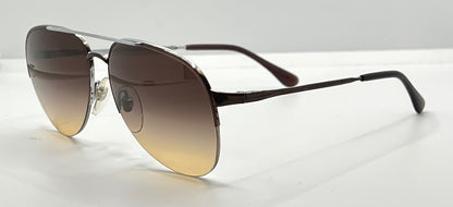 Marchon Marcolin 908|H2 Half-Rim Sunglasses w|New Custom Tobacco Gradient Tinted Lenses