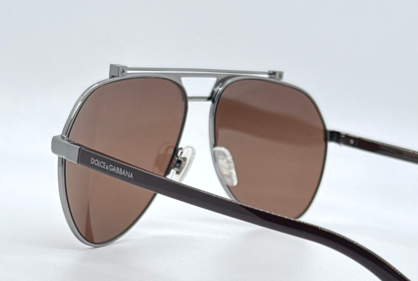 Dolce & Gabbana DG2149 1315/73 61mm-Gunmetal Brown Aviator-Sunglasses-Italy-Full Kit