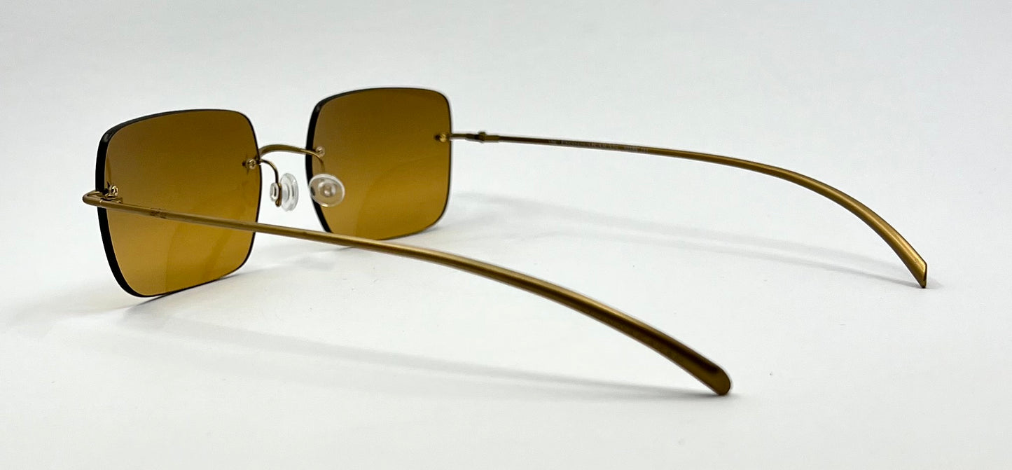 Donna Karan DKNY 9218S 711 Rimless Sunglasses Gold Amber Lenses Deadstock