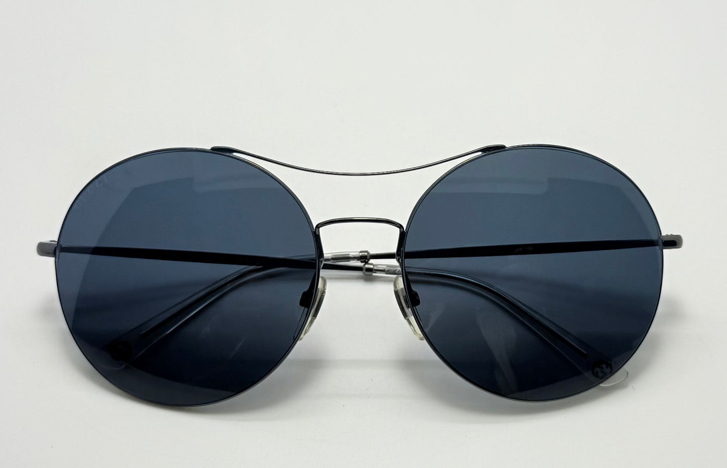 Gucci Gg 4252|S Kj14X Round Sunglasses-58Mm Matte Black-Blue Lens-Italy
