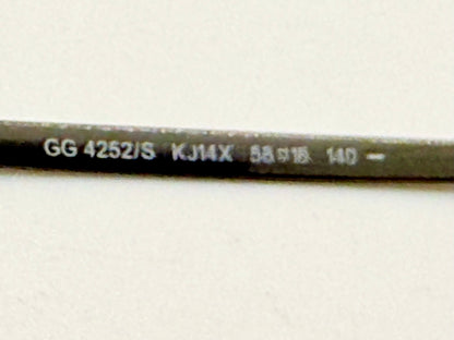 Gucci Gg 4252|S Kj14X Round Sunglasses-58Mm Matte Black-Blue Lens-Italy