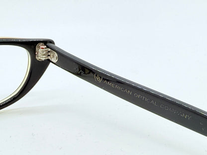 Vintage American Optical Cat-Eye Glasses-1950s|1960s Black & Brown Acetate Frame