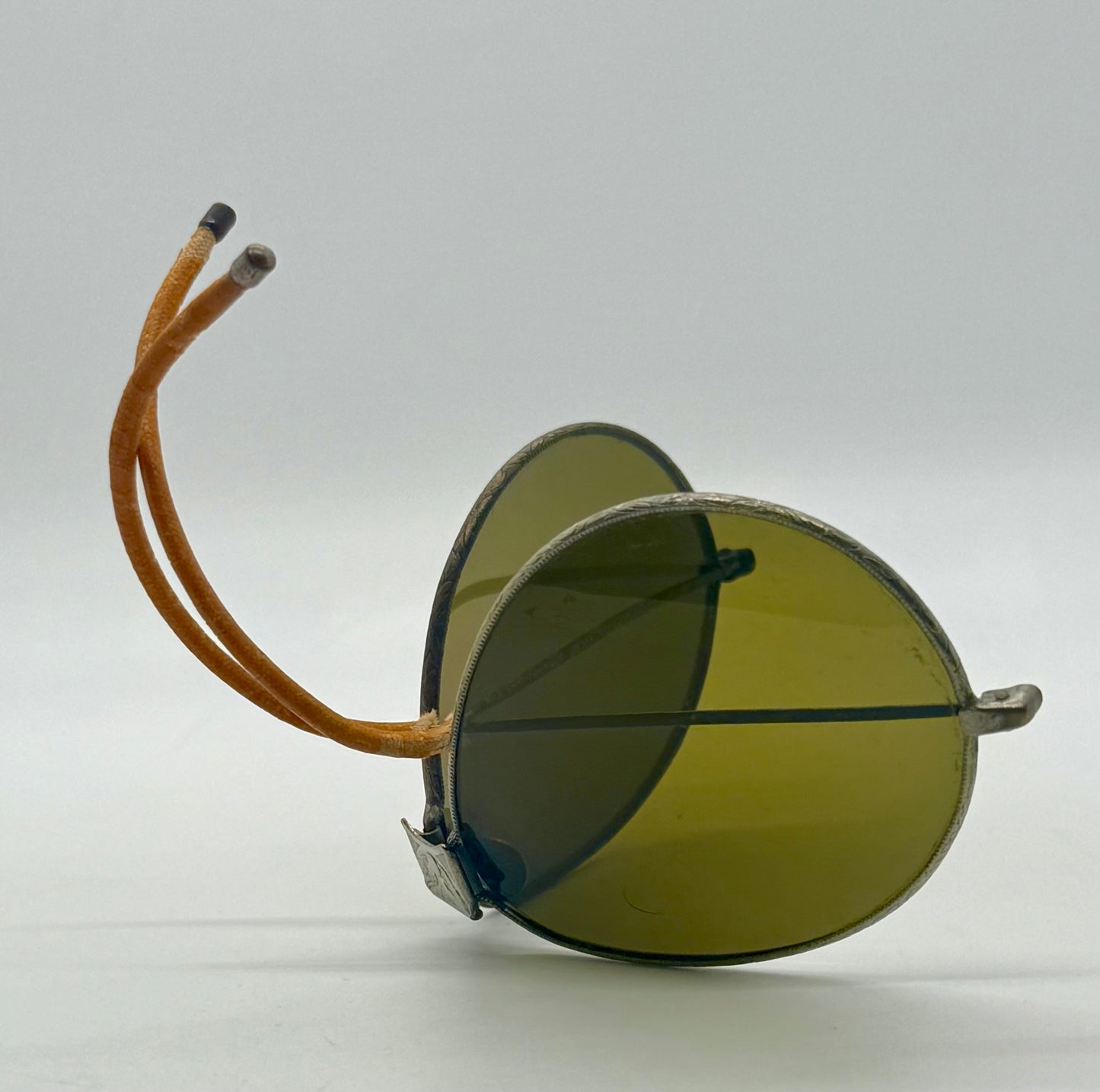 Vintage U.S. Military Esg Folding Aviator Sunglasses – Original Glass Lenses – Eagle Bridge Emblem