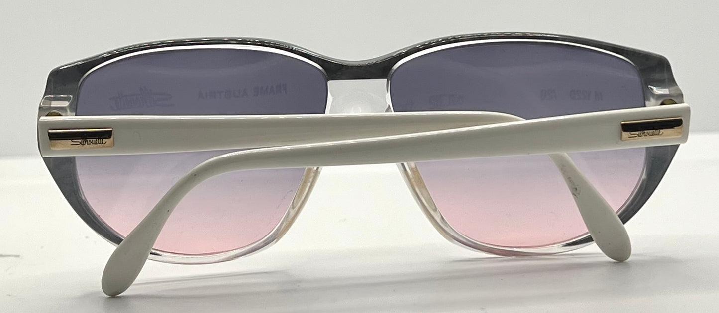 Silhouette M 1220 C 2952 Vintage White Sunglasses w|New Grey to Rose Gradient Custom Lenses-57mm-Austria