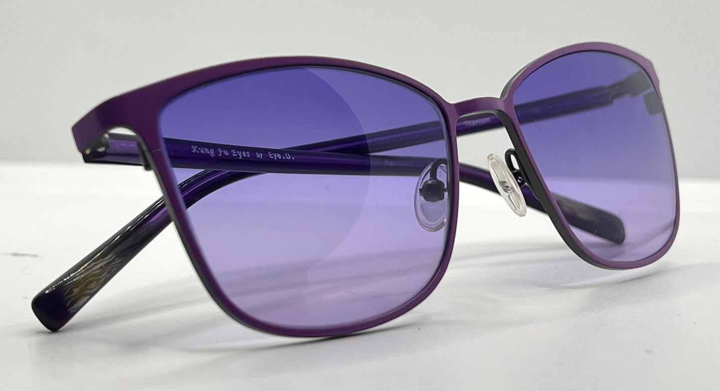Kung Fu Eyes Sophia 159 Purple Titanium Sunglasses w|New, Custom Gradient Lenses