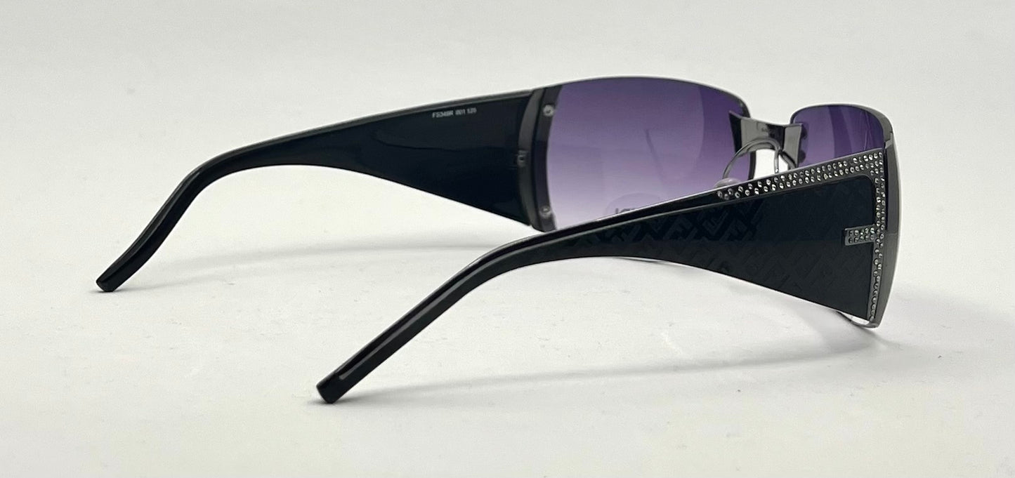 Fendi FS349R Y2K Shield Sunglasses 001 Unworn Purple Gradient Lenses-Japan