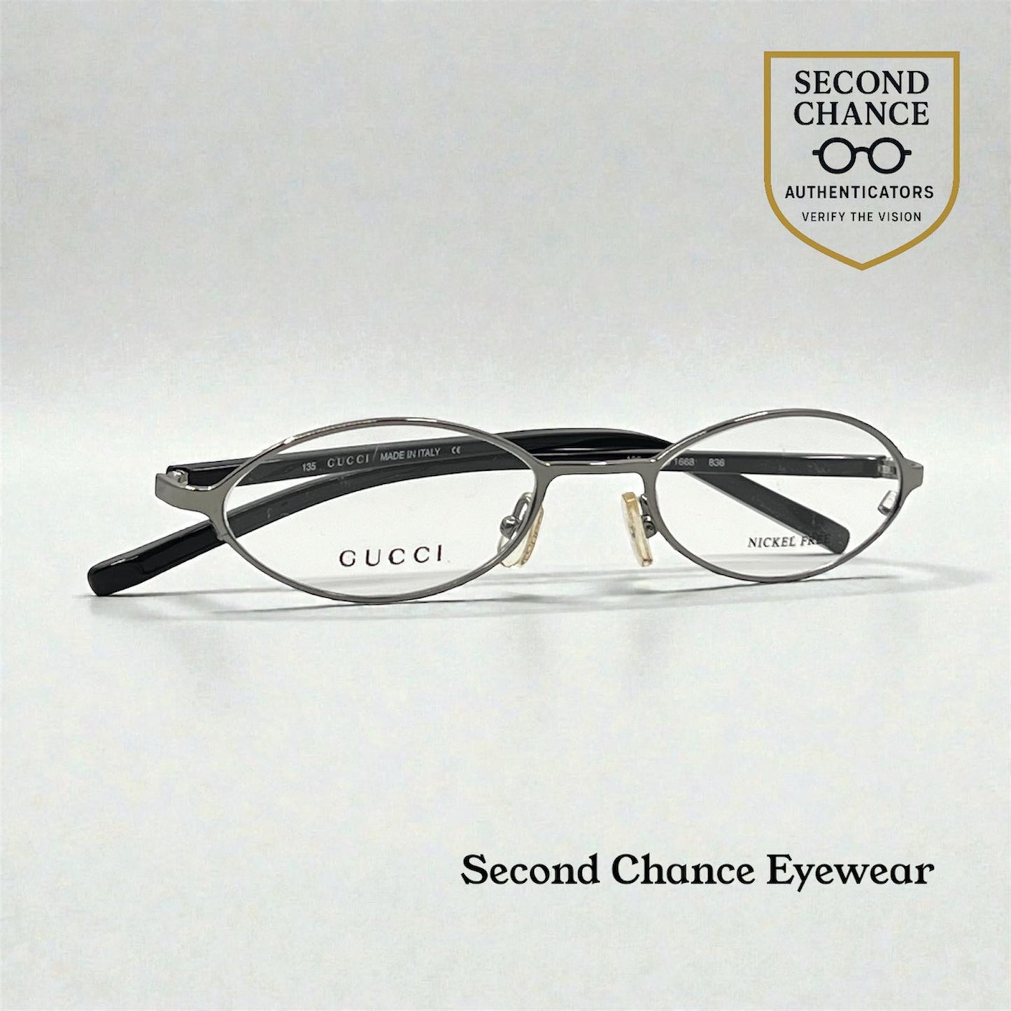Gucci GG 1668 B36 Oval Optical Frames-Y2K VINTAGE-Unworn-Italy-49mm