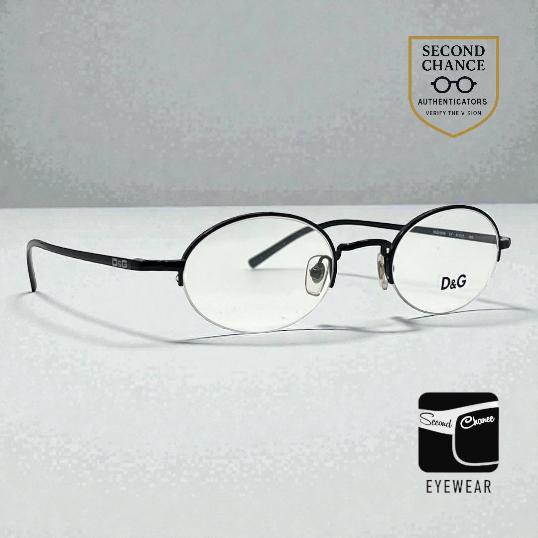 D&G Dolce & Gabbana 5058 01 m-Semi Rimless Oval Glasses Frame-UNWORN 47-21 135