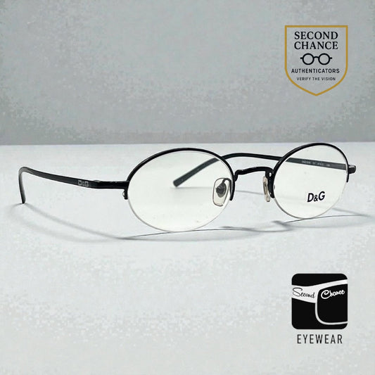 D&G Dolce & Gabbana 5058 01 m-Semi Rimless Oval Glasses Frame-UNWORN 47-21 135