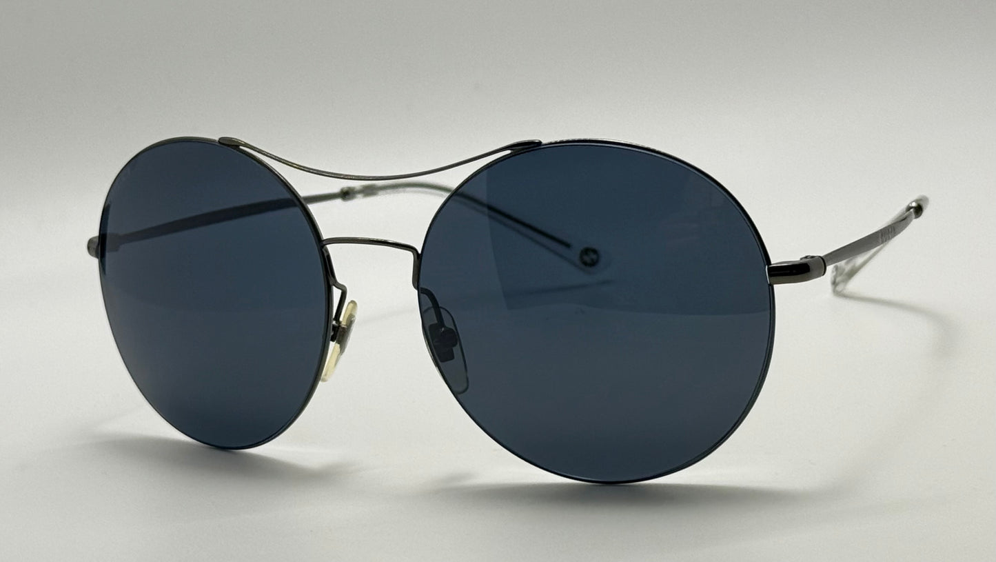 Gucci Gg 4252|S Kj14X Round Sunglasses-58Mm Matte Black-Blue Lens-Italy