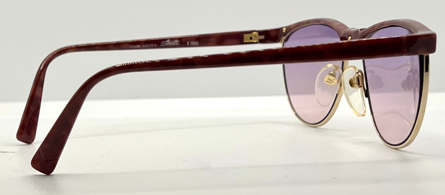 Silhouette V6055 6081 Vintage Sunglasses w|New Pink-Purple Custom Lenses-54mm-Austria