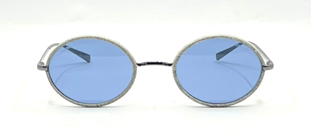 Chanel 4248-J Round Rope Rim Sunglasses-Blue Lenses Italy-NOS/UNWORN