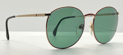 Silhouette M6039 Vintage Sunglasses-Gold|Red W|New Green Custom Lenses-54Mm
