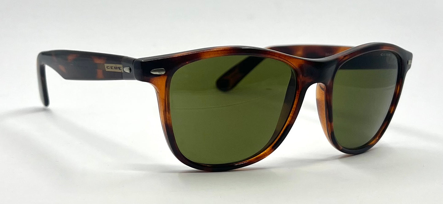 CÉBÉ 3000-Vintage Tortoiseshell Sunglasses w/ Original Green Mineral Glass Lenses-France