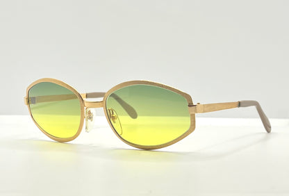 Vintage Deadstock Neostyle Boutique 303 Sunglasses – Custom Gradient “Citrine Moss” Lenses – Made In Germany – 52-18