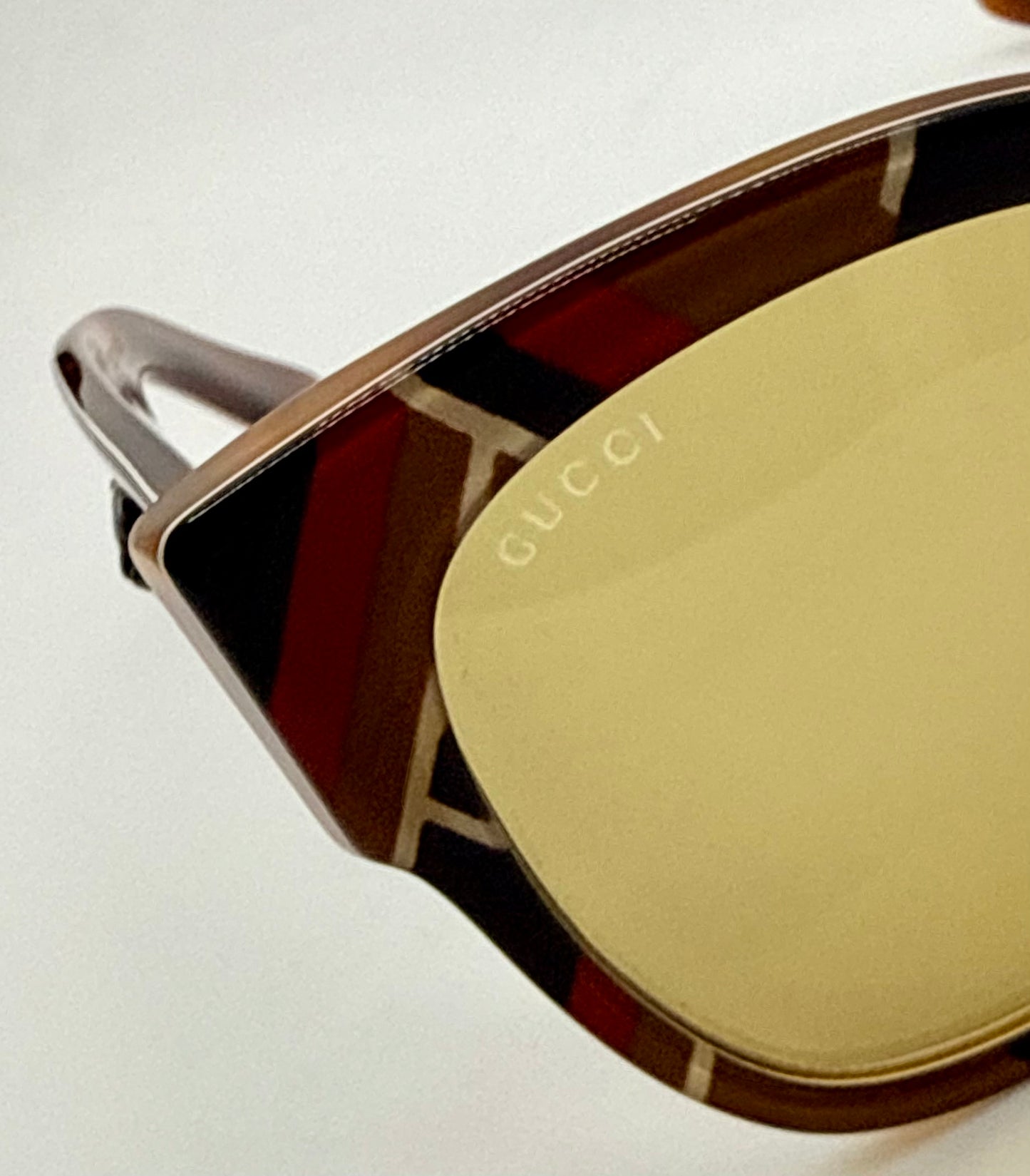 Gucci GG0059S 003 Amber Tortoise Geometric Sunglasses w/ Original Amber Lenses (Unworn)