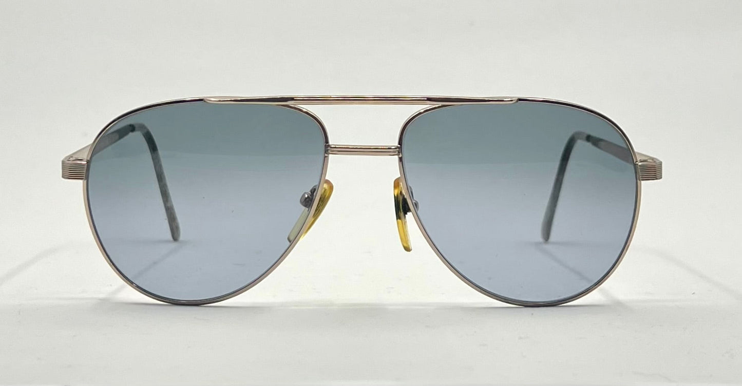 Wilshire Designs MOD-1202G Vintage Aviators w/New Steel Blue Custom Lenses