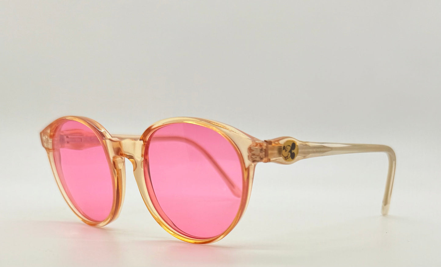 DISNEY- 80s MICKEY MOUSE SUNGLASSES-NEW SOLID PINK CUSTOM LENSES-UNWORN-FRANCE
