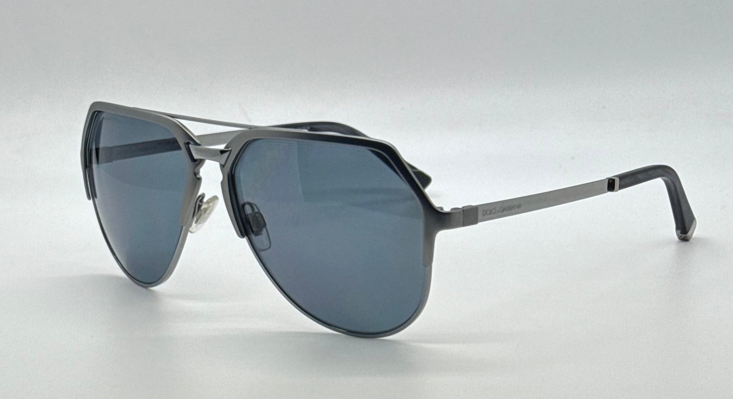 Dolce & Gabbana DG2151 1108/81 59mm-Gunmetal Aviator Sunglasses-made in Italy-Full Kit