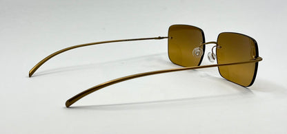 Donna Karan DKNY 9218S 711 Rimless Sunglasses Gold Amber Lenses Deadstock