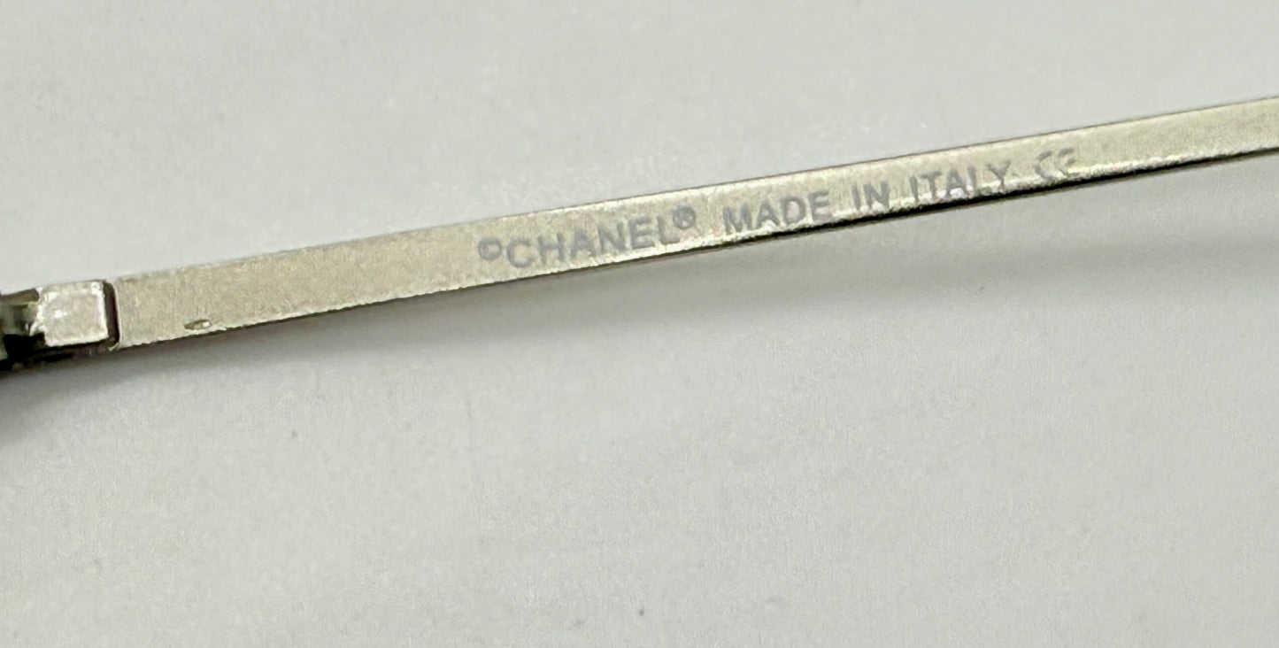 Chanel 4086 C.124|6Y Vintage Shield Sunglasses – Deadstock|Unworn-Camellia Silver