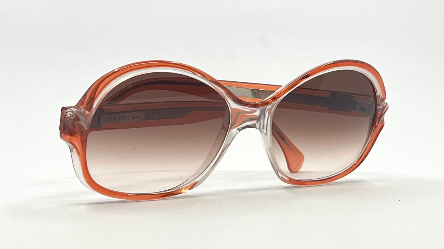 Lanvin OLB5 France-Oversized Round VINTAGE Sunglasses w/New Gradient Custom Lenses