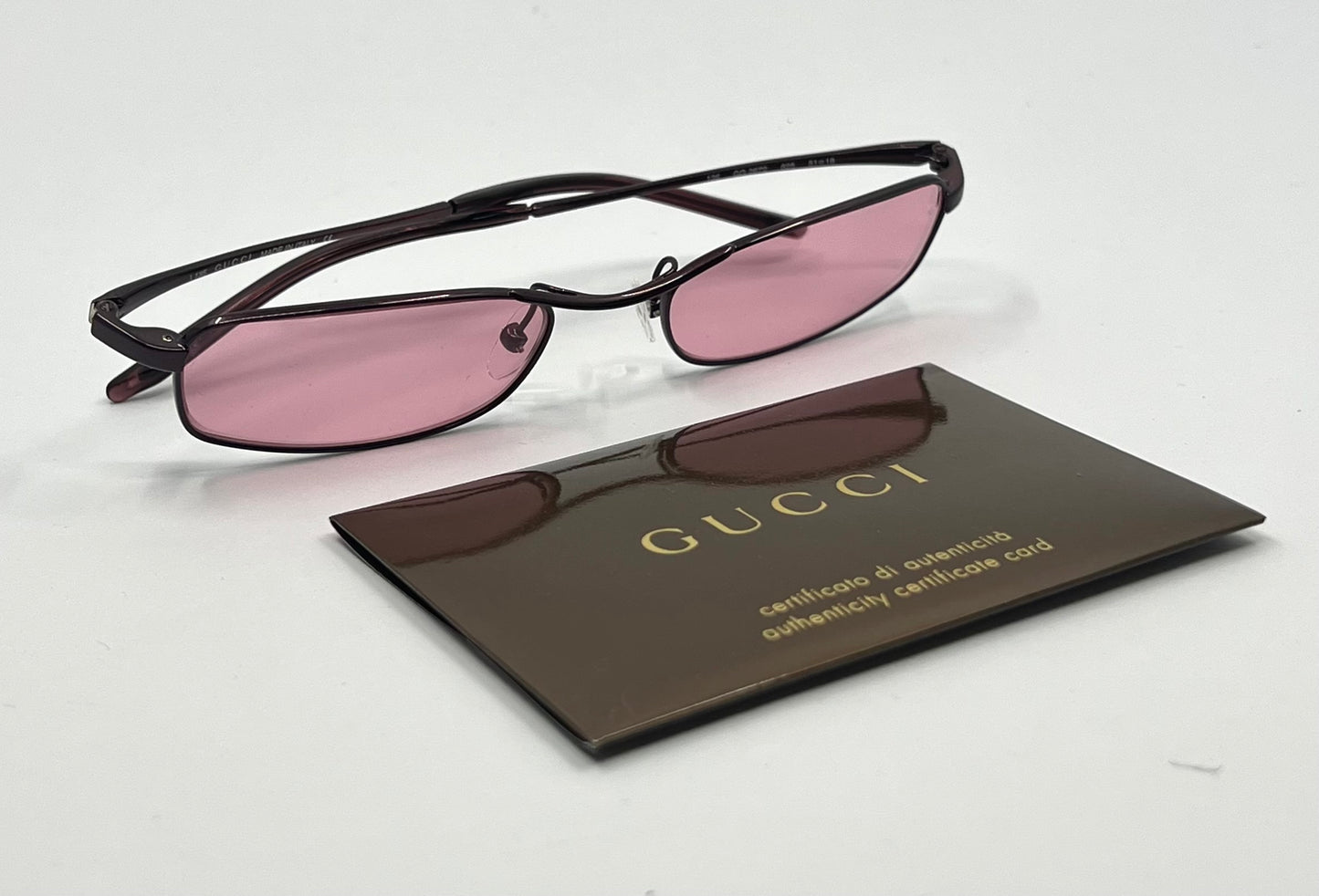 Gucci GG2672 625 Metallic Burgundy Y2K Vintage Sunglasses-New Custom Lenses