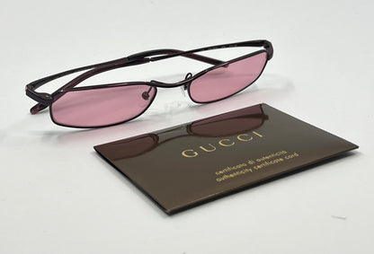 Gucci GG2672 625 Metallic Burgundy Y2K Vintage Sunglasses-New Custom Lenses