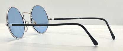 Armony- Olimpic 1 -Round Vintage Sunglasses w|New Sky Blue Custom Gradient Tinted Lenses