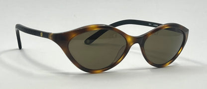 Chanel 5001 Vintage Cat Eye Sunglasses Brown Tortoiseshell Green Lenses Italy