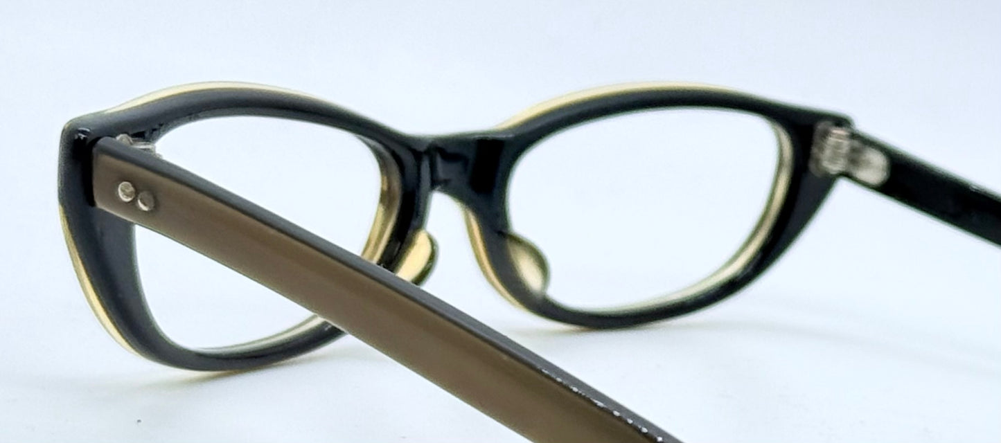 Vintage American Optical Cat-Eye Glasses-1950s|1960s Black & Brown Acetate Frame