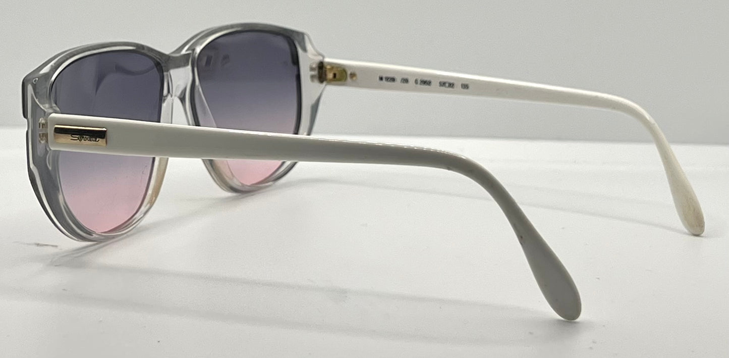 Silhouette M 1220 C 2952 Vintage White Sunglasses w|New Grey to Rose Gradient Custom Lenses-57mm-Austria