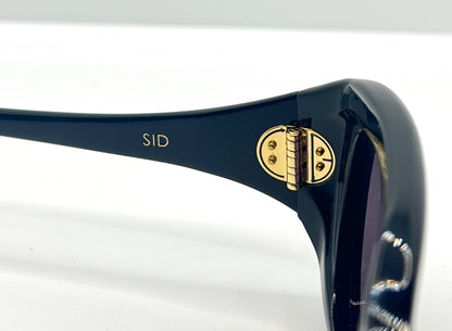 CYNTHIA BENJAMIN “SID” Handmade Sunglasses – Deep Navy Acetate with Violet Lenses – Brand New Full Kit