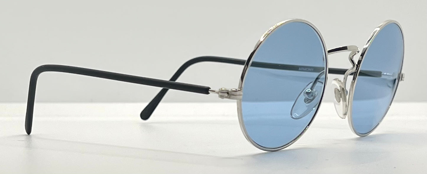 Armony- Olimpic 1 -Round Vintage Sunglasses w|New Sky Blue Custom Gradient Tinted Lenses