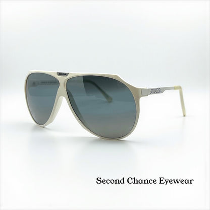 Alpina AERO Vintage Sunglasses White 64mm Aviator – Made in W. Germany 1980s