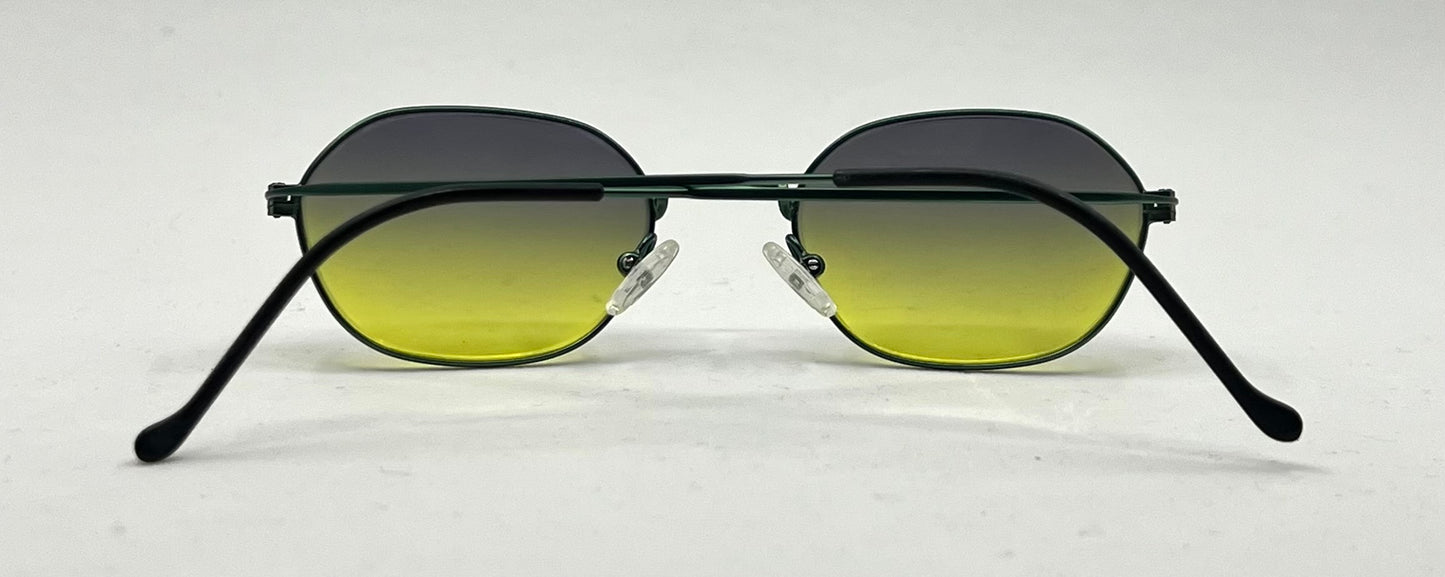 Safilo Team 7821 Vintage Green Metal Sunglasses-New Gradient Tinted Custom Lenses-Unworn-47mm