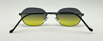 Safilo Team 7821 Vintage Green Metal Sunglasses-New Gradient Tinted Custom Lenses-Unworn-47mm