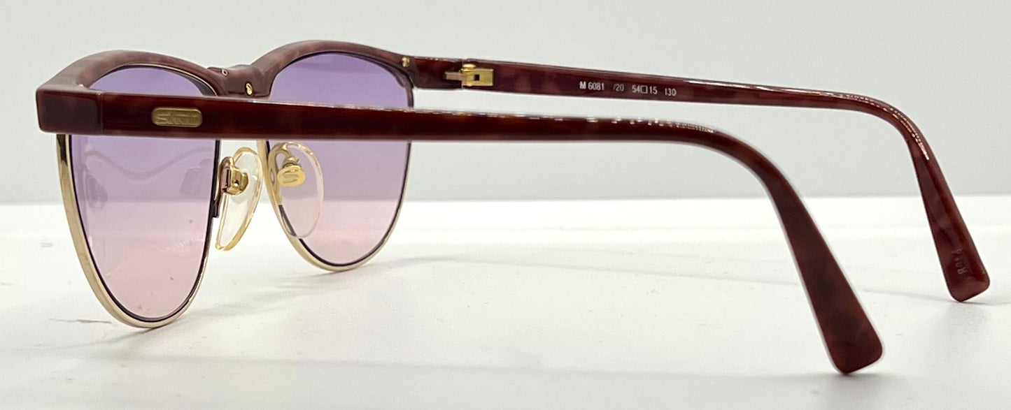 Silhouette V6055 6081 Vintage Sunglasses w|New Pink-Purple Custom Lenses-54mm-Austria