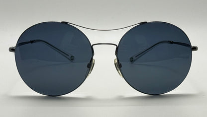 Gucci Gg 4252|S Kj14X Round Sunglasses-58Mm Matte Black-Blue Lens-Italy
