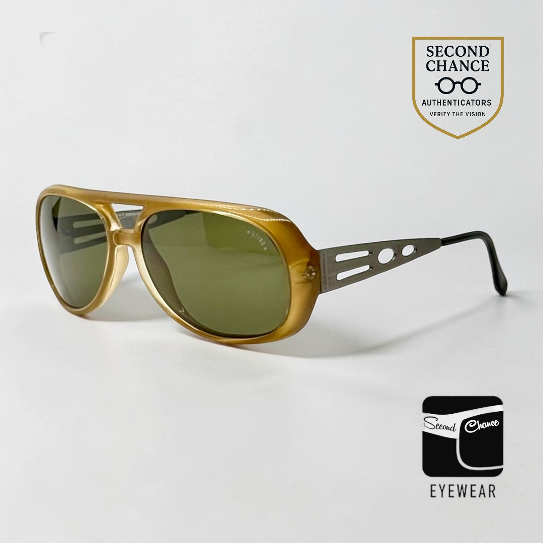Sting 6067 U12 80s Vintage Sunglasses-Unworn/NOS-Original Green Lenses-Italy