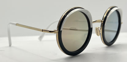 Cutler and Gross 1277 Round Sunglasses Gold|Black|White-New|Unworn-Full Kit-44mm