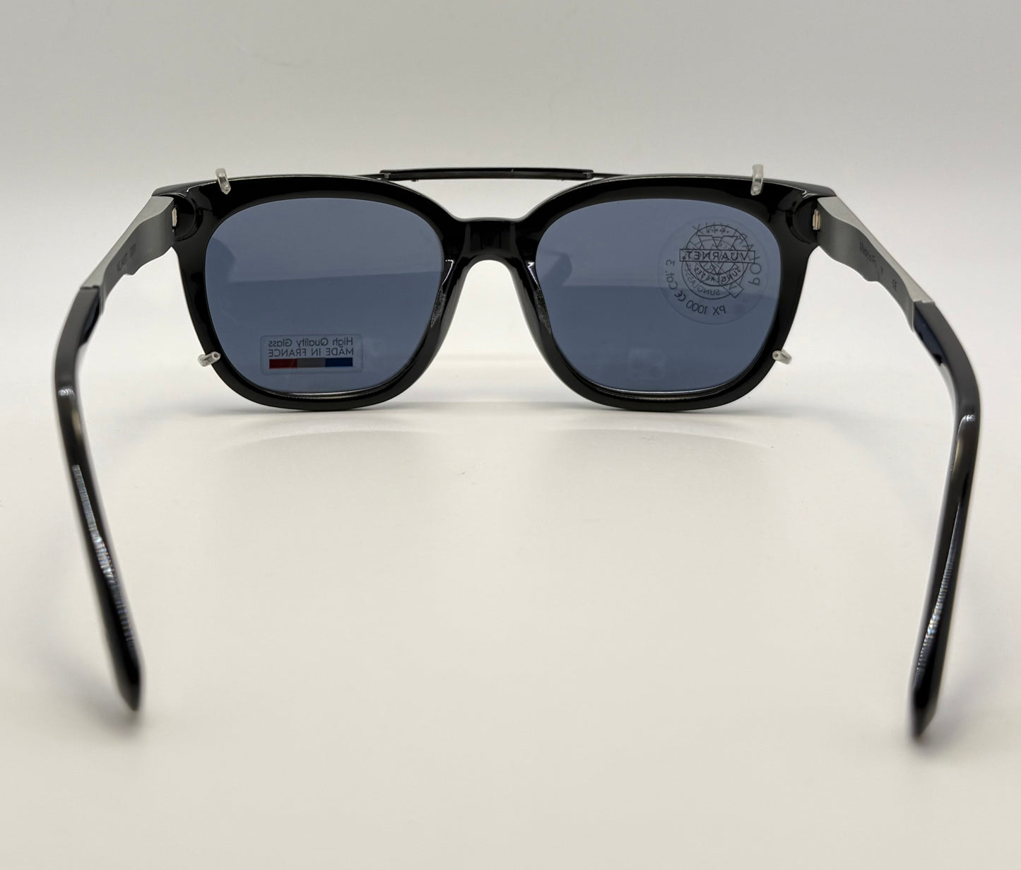 Vuarnet Vl1407 0001 Polarized Clip-On Sunglasses With Mineral Glass Lenses