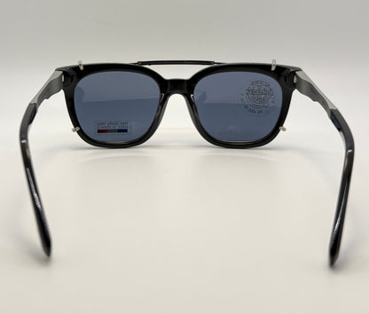 Vuarnet Vl1407 0001 Polarized Clip-On Sunglasses With Mineral Glass Lenses