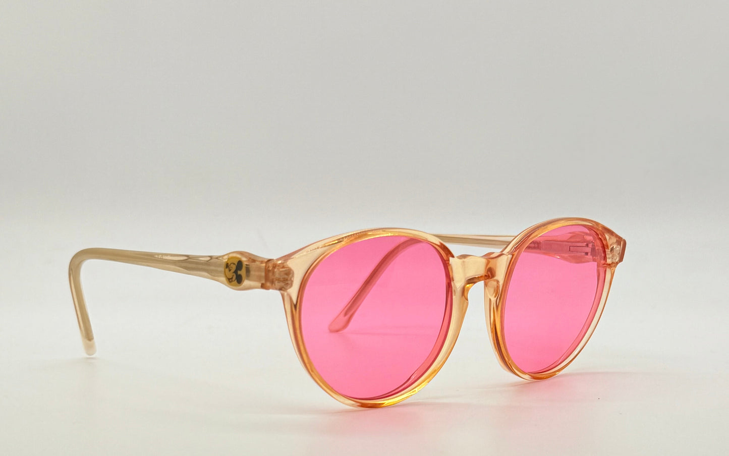 DISNEY- 80s MICKEY MOUSE SUNGLASSES-NEW SOLID PINK CUSTOM LENSES-UNWORN-FRANCE
