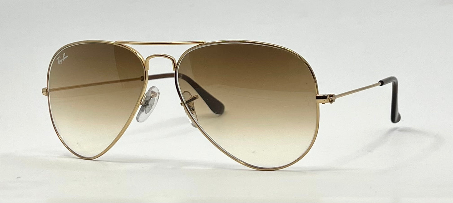 B&L Ray-Ban Large Metal Gold Aviator 58mm-w/New RB Gradient Lenses